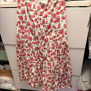 Wild Fable Red Floral A-Line Skirt